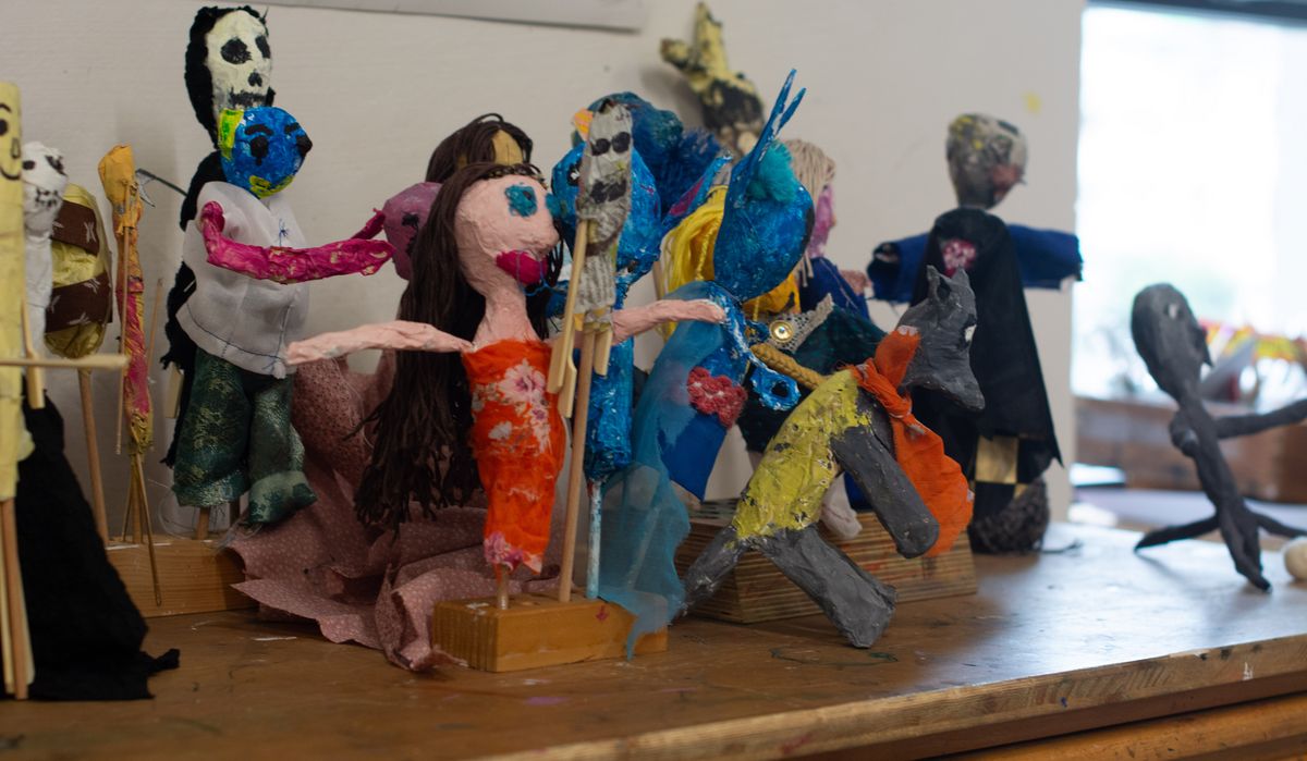 Detailaufnahme der Handpuppen