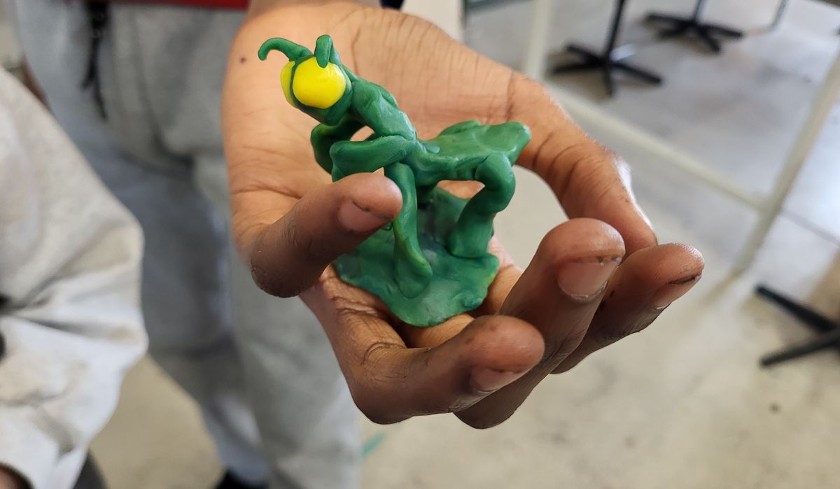 Gottesanbeterin aus Knete