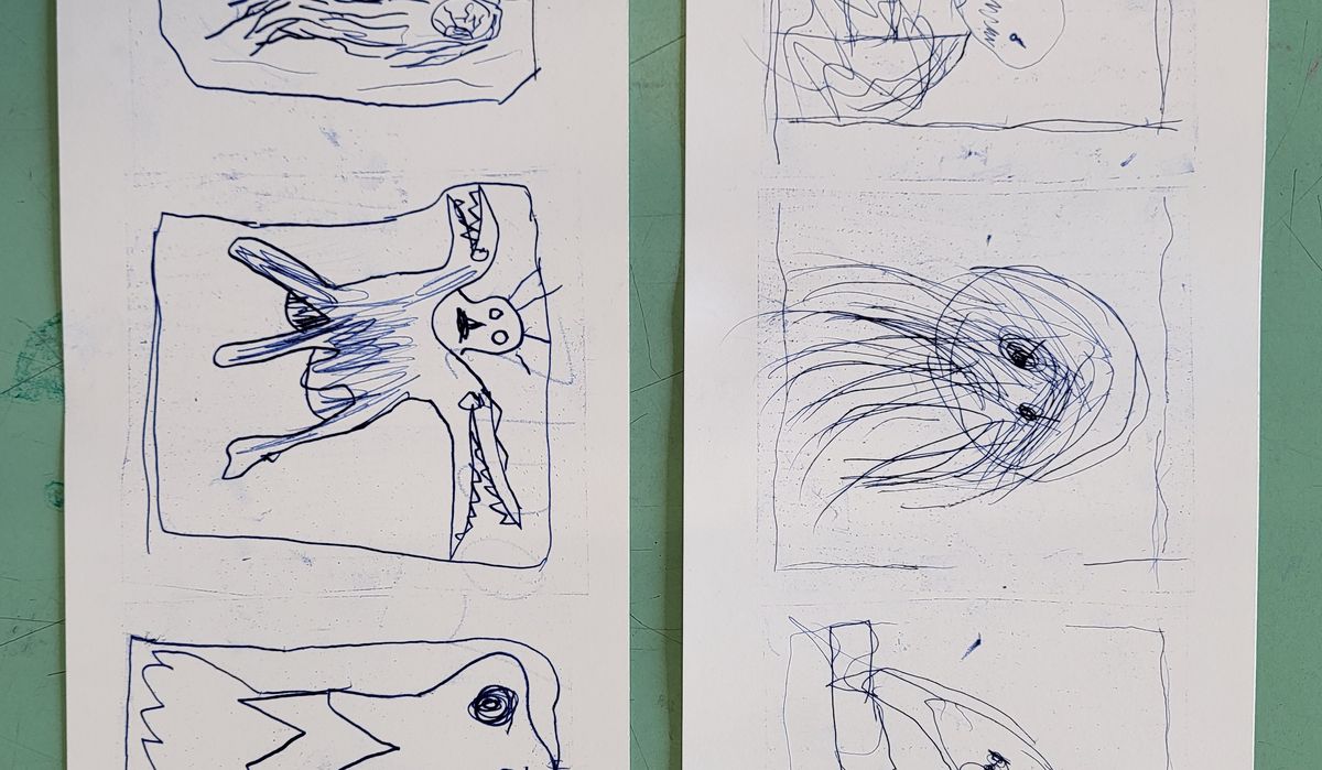 Comic Entwürfe der Kinder