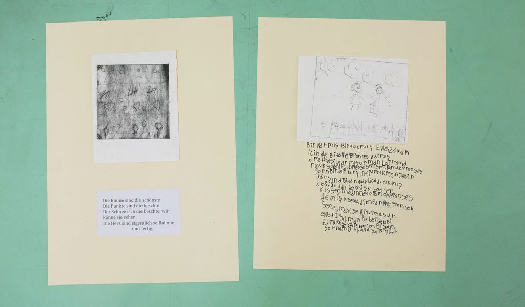 Textfragmente aus der Schreibwerkstatt mit Tiefdruck